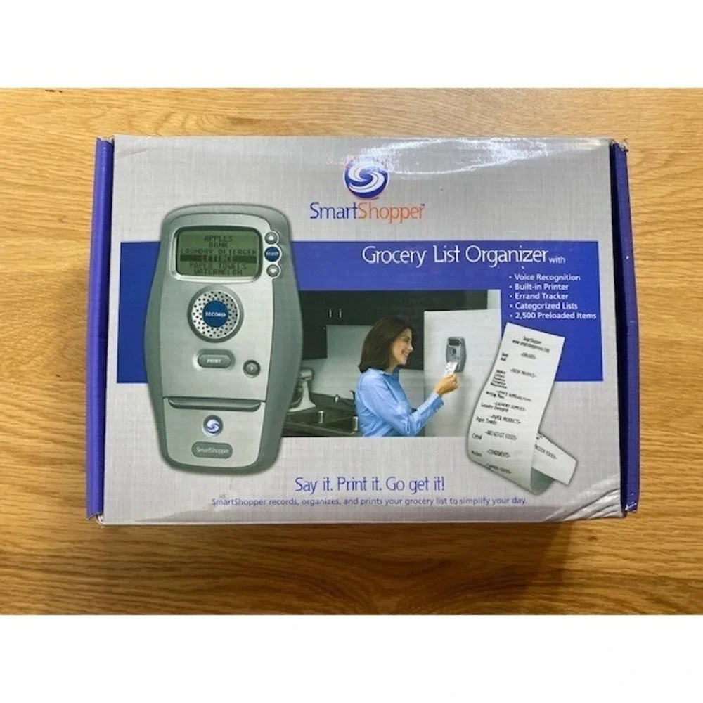 SmartShopper Grocery List Organizer SS101 Silver Good Voice Recognition Printer